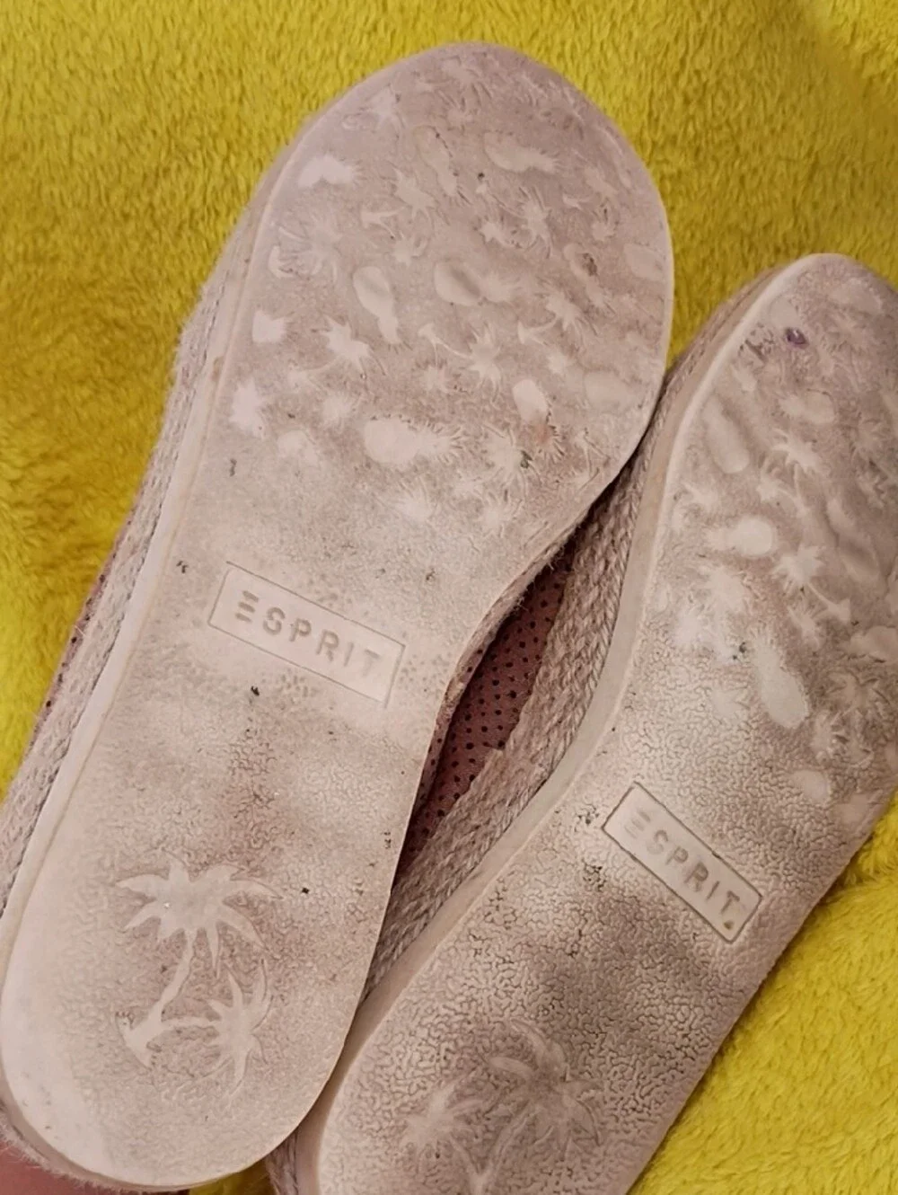 Esprit Perforated Slip-On Espadrilles in Dusty Rose